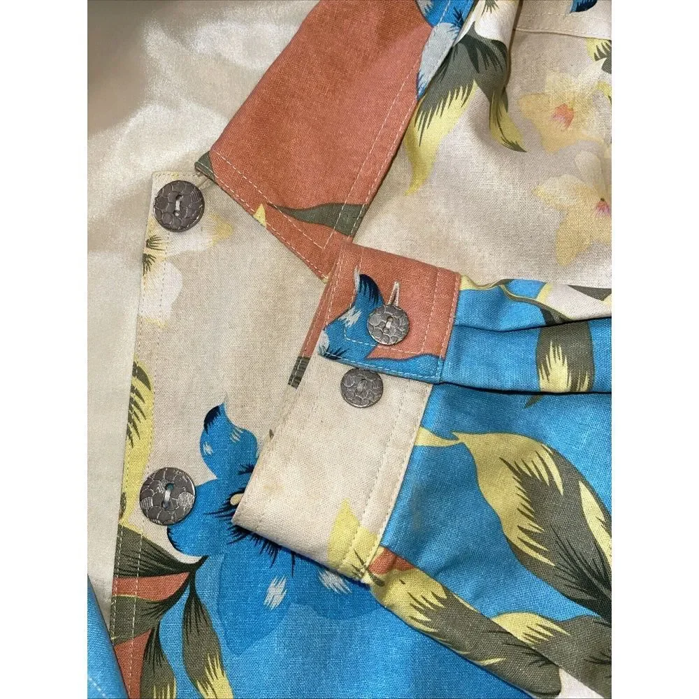 National‎ Jacket Women 1X Hawaiian Floral Tropical 100% Silk Lightweight Lined